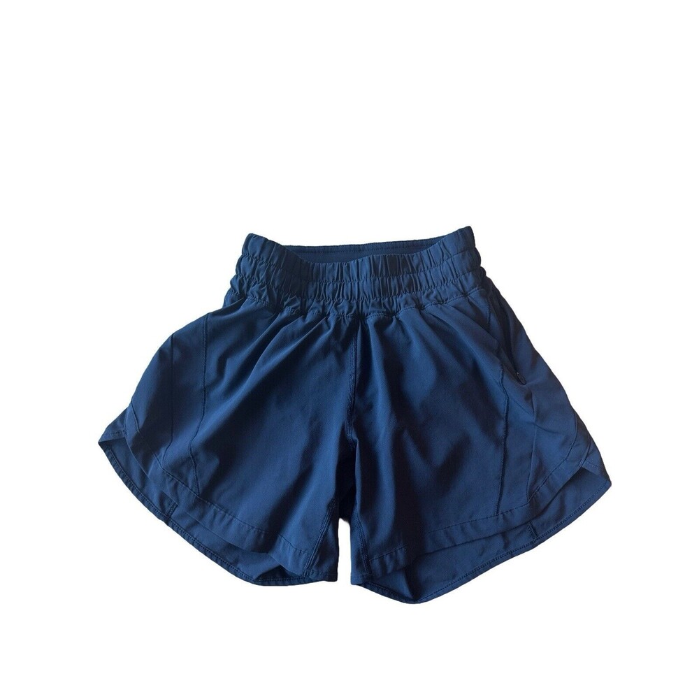 Lululemon Women's 2 Navy Track That Mid-Rise Lined Short 5"